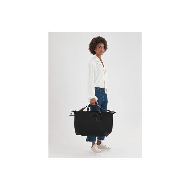 Sacs De Voyage Longchamp L Tela Noir | 54312-CZKW