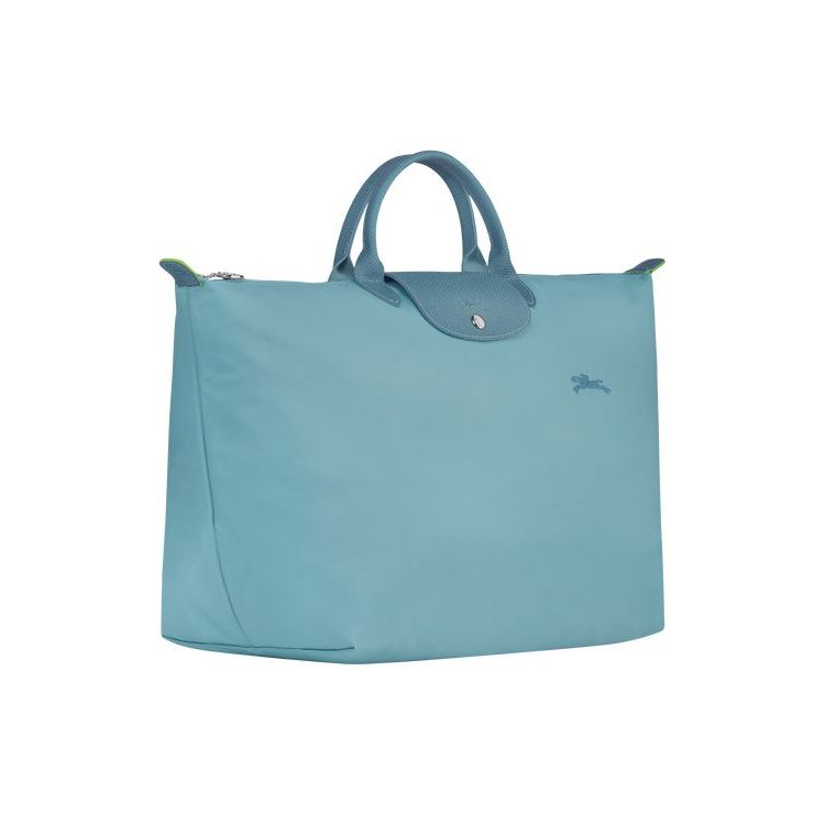 Sacs De Voyage Longchamp L Thunderstorm Recycled canvas Bleu | 62710-CZOR