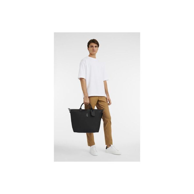 Sacs De Voyage Longchamp Tela Noir | 56207-UWMK