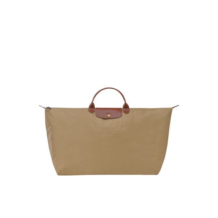 Sacs De Voyage Longchamp Xl Desert Recycled canvas Kaki | 73591-HPGU