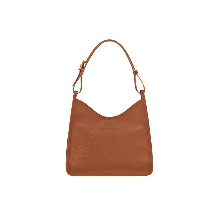 Sacs À Bandoulière Longchamp Caramel Cuir Marron | 15048-VJOR