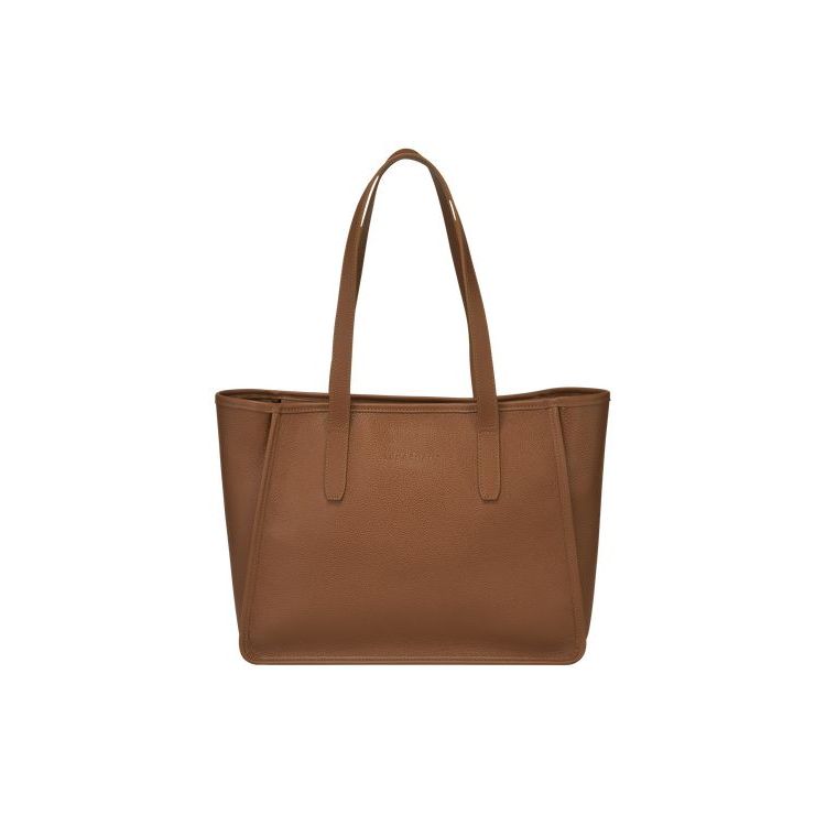 Sacs À Bandoulière Longchamp Caramel Cuir Marron | 42697-PLNJ