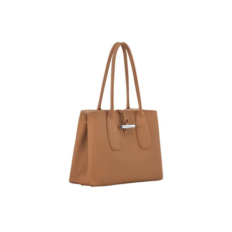 Sacs À Bandoulière Longchamp Cuir Beige | 08563-EBCJ