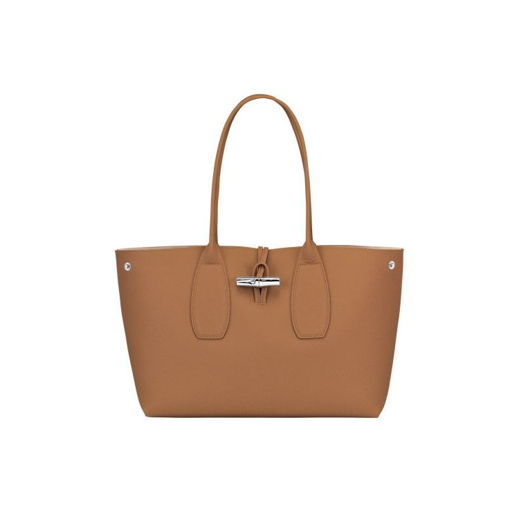 Sacs À Bandoulière Longchamp Cuir Beige | 08563-EBCJ