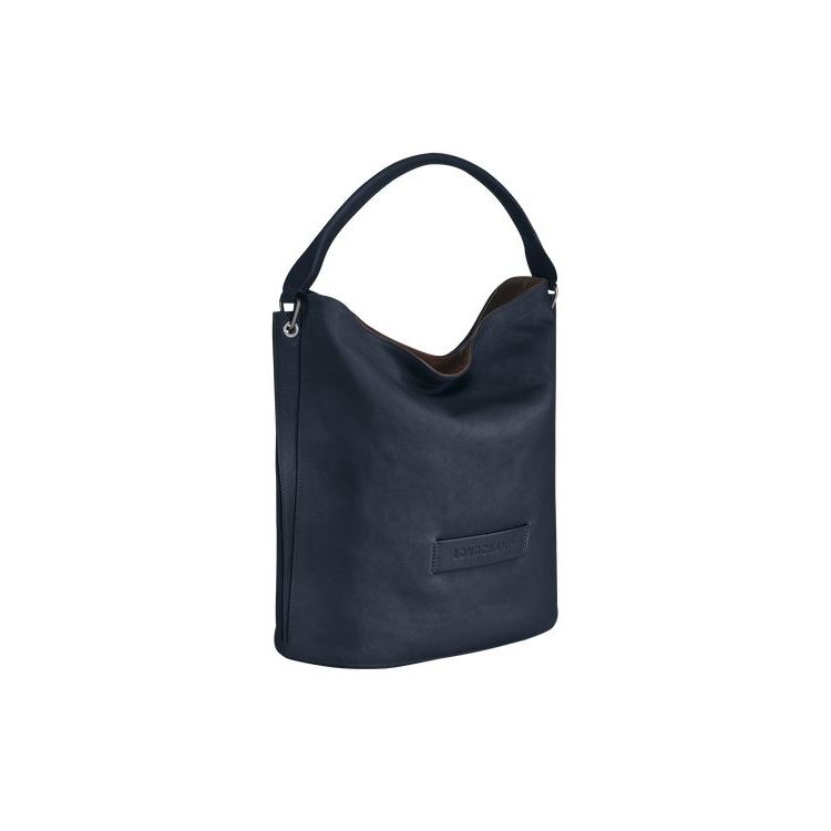 Sacs À Bandoulière Longchamp Cuir Bleu | 73419-TRZE