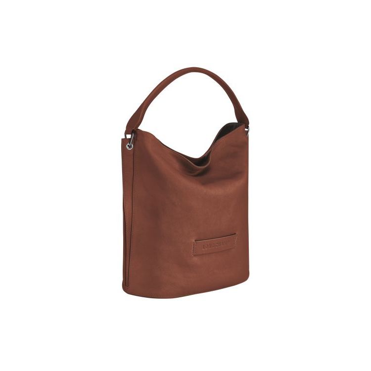 Sacs À Bandoulière Longchamp Cuir Marron | 50679-QXTH