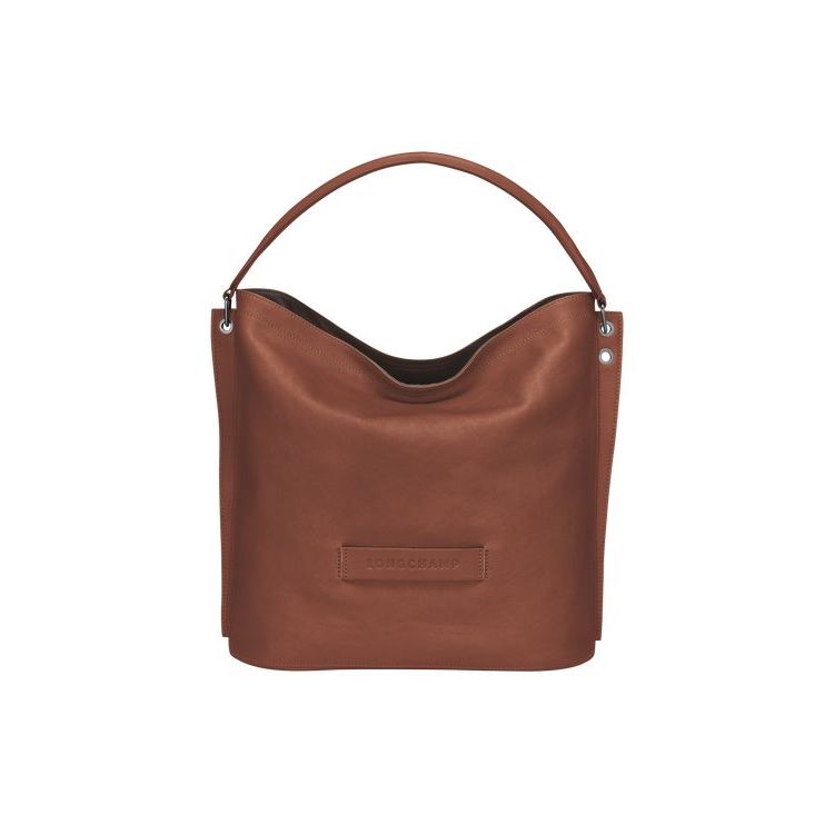 Sacs À Bandoulière Longchamp Cuir Marron | 50679-QXTH