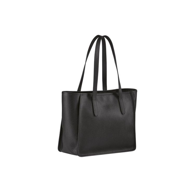 Sacs À Bandoulière Longchamp Cuir Noir | 07895-NVIG