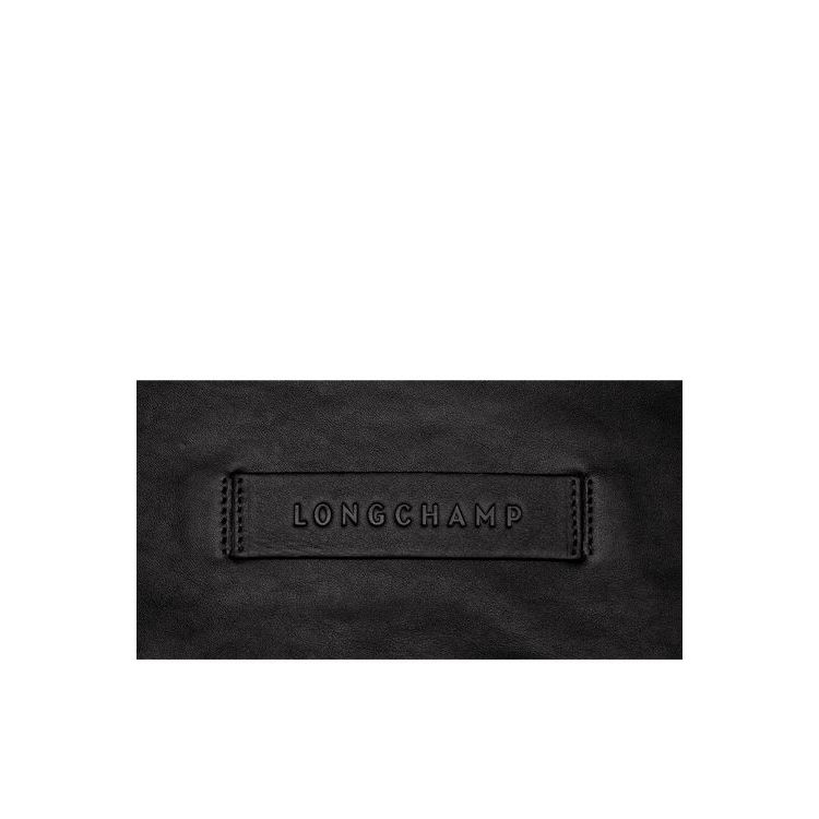 Sacs À Bandoulière Longchamp Cuir Noir | 37042-EOVJ