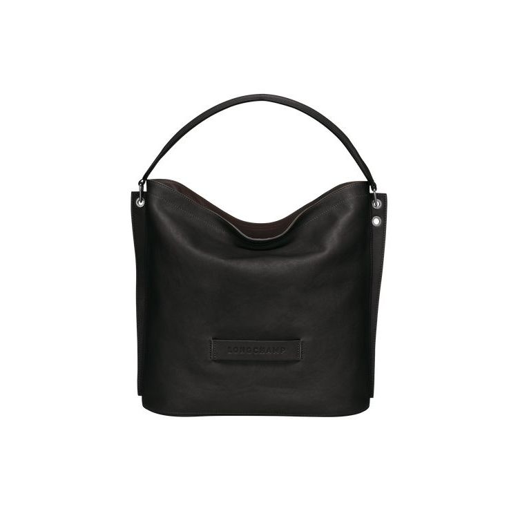 Sacs À Bandoulière Longchamp Cuir Noir | 37042-EOVJ