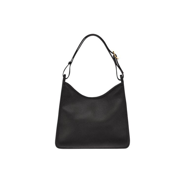 Sacs À Bandoulière Longchamp Cuir Noir | 63025-FPZA