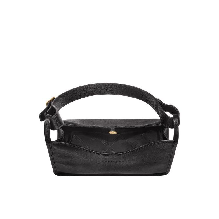 Sacs À Bandoulière Longchamp Cuir Noir | 63025-FPZA