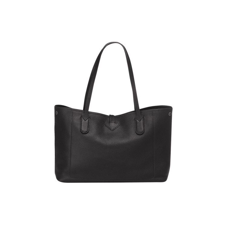 Sacs À Bandoulière Longchamp Cuir Noir | 95316-SXBQ