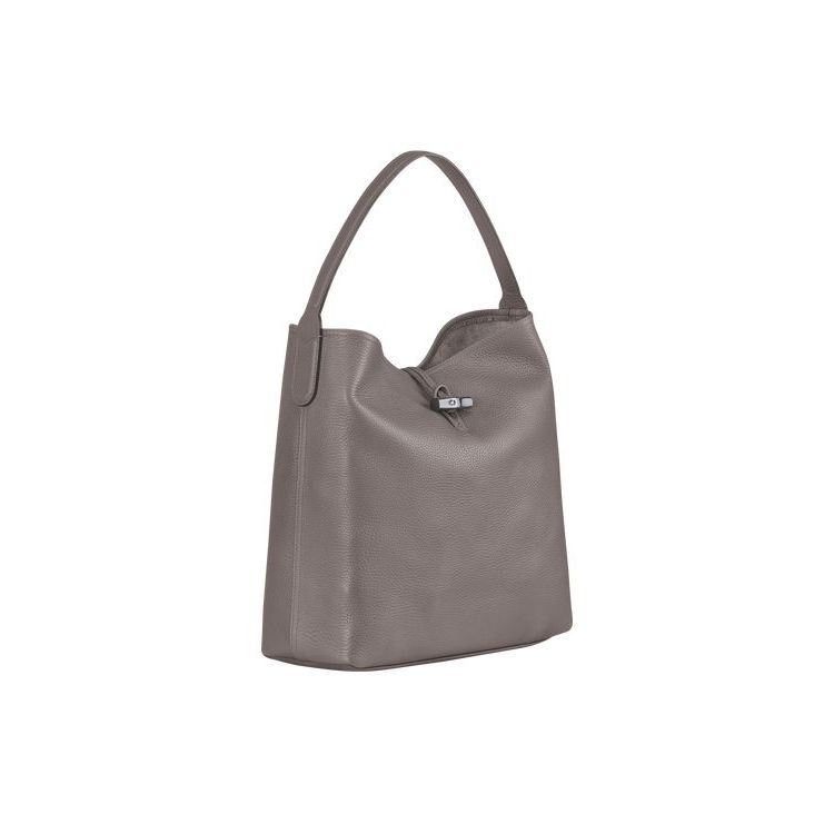 Sacs À Bandoulière Longchamp Hobo Cuir Grise | 47108-HRXO