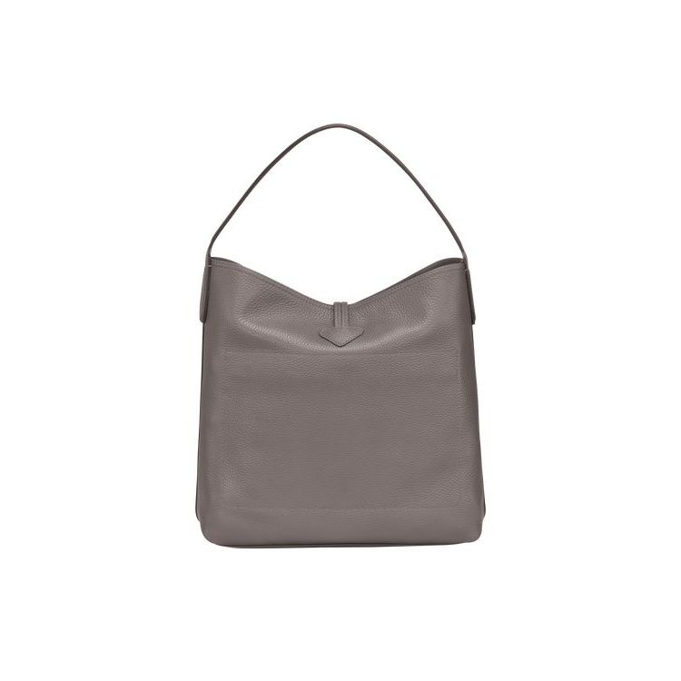 Sacs À Bandoulière Longchamp Hobo Cuir Grise | 47108-HRXO