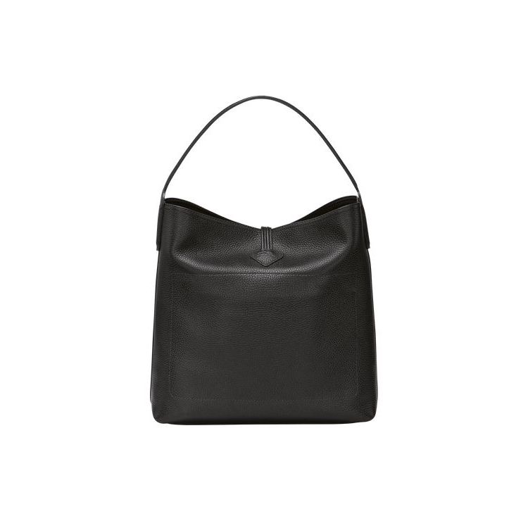 Sacs À Bandoulière Longchamp Hobo Cuir Noir | 68124-UHJR