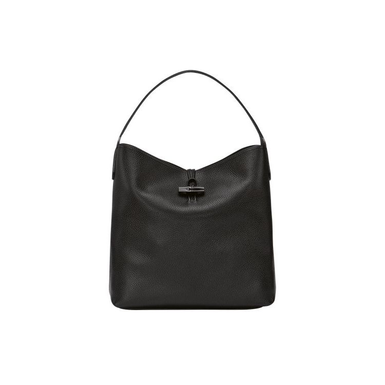 Sacs À Bandoulière Longchamp Hobo Cuir Noir | 68124-UHJR