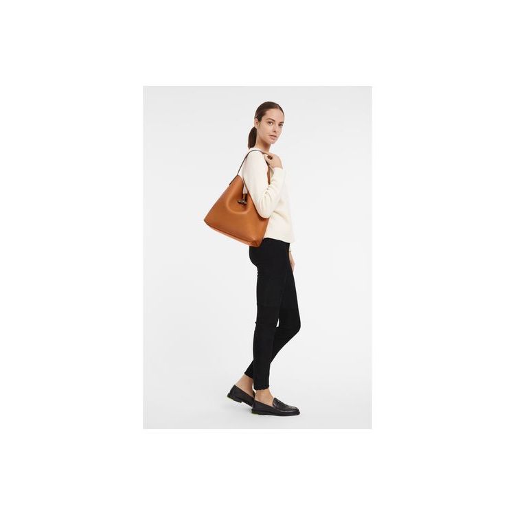 Sacs À Bandoulière Longchamp Hobo Saffron Cuir Orange | 07981-YBWF