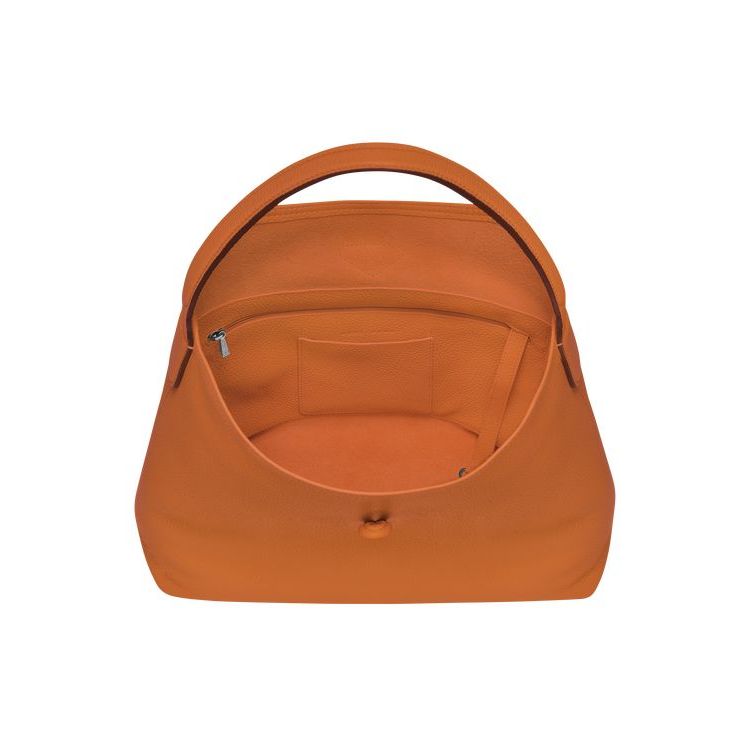 Sacs À Bandoulière Longchamp Hobo Saffron Cuir Orange | 07981-YBWF