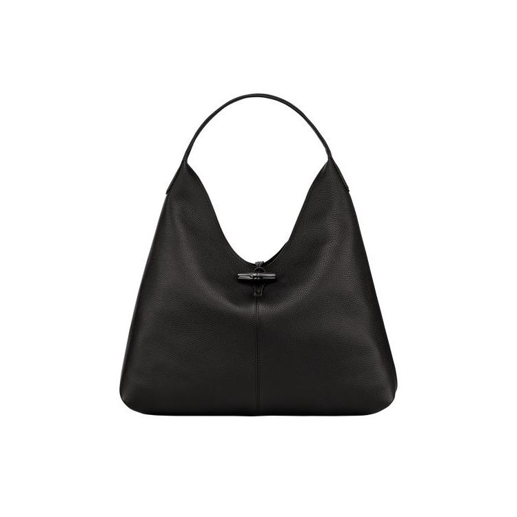 Sacs À Bandoulière Longchamp Hobo Xl Cuir Noir | 75381-SUON