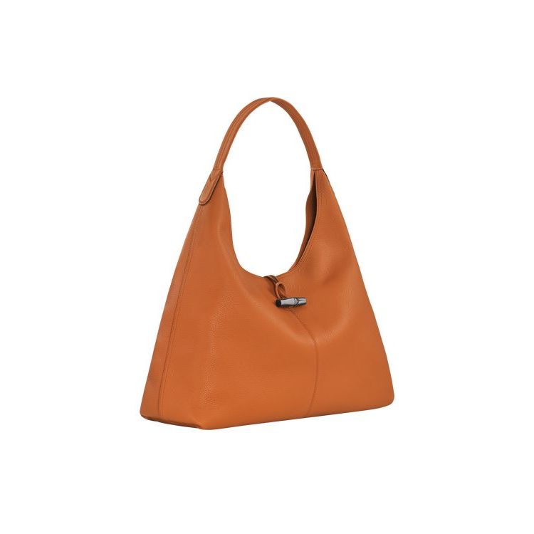 Sacs À Bandoulière Longchamp Hobo Xl Saffron Cuir Orange | 50384-WXHO