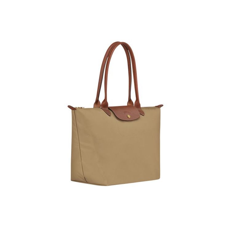 Sacs À Bandoulière Longchamp L Desert Recycled canvas Kaki | 14976-QARB