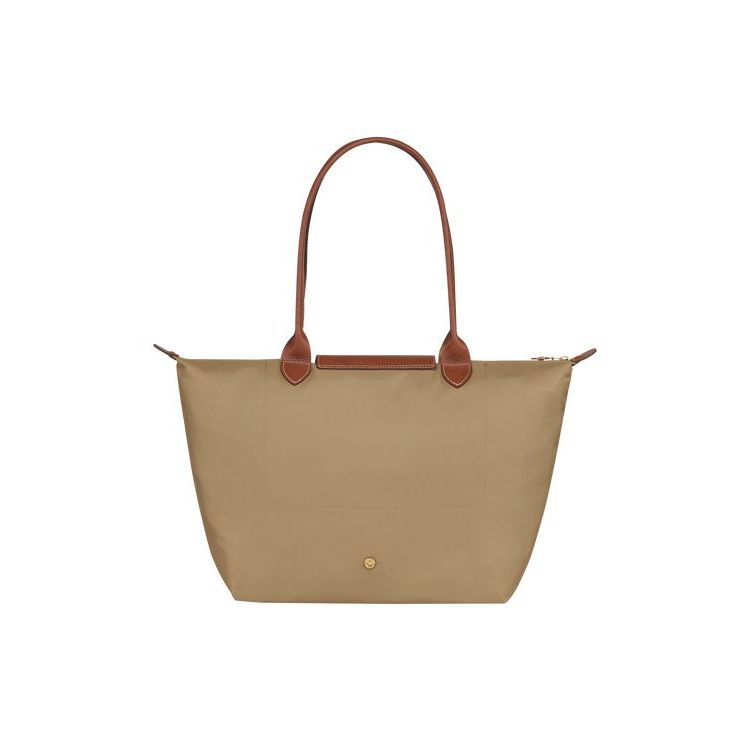 Sacs À Bandoulière Longchamp L Desert Recycled canvas Kaki | 14976-QARB