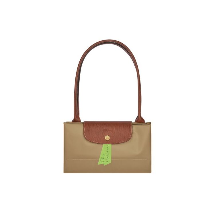 Sacs À Bandoulière Longchamp L Desert Recycled canvas Kaki | 14976-QARB