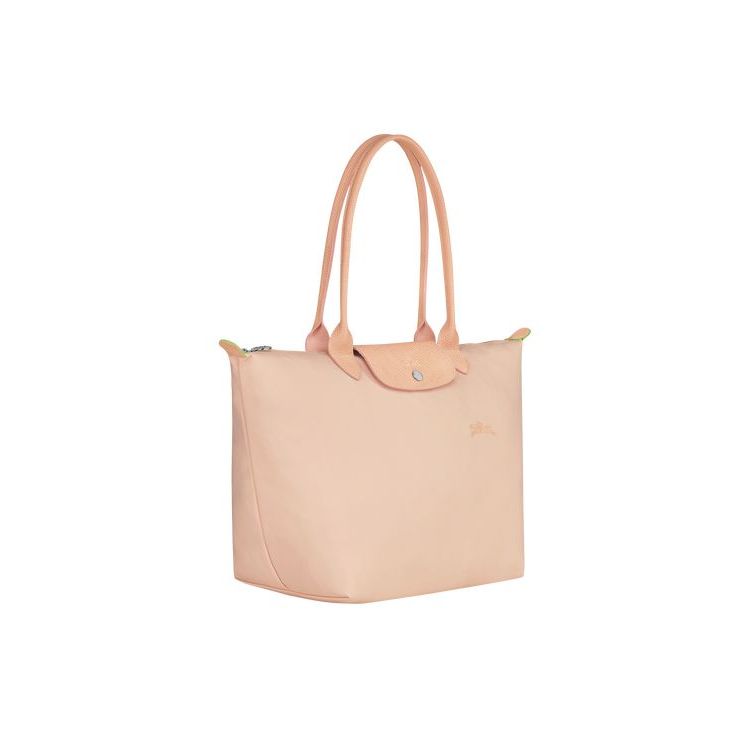 Sacs À Bandoulière Longchamp L Flowers Recycled canvas Rose Clair | 64513-BOFU