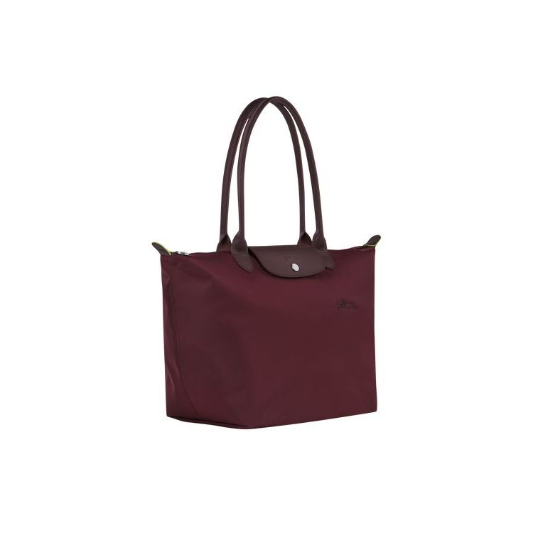 Sacs À Bandoulière Longchamp L Recycled canvas Bordeaux | 03619-GHAB