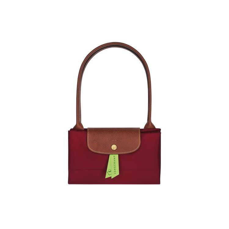 Sacs À Bandoulière Longchamp L Recycled canvas Rouge | 10957-HBOR