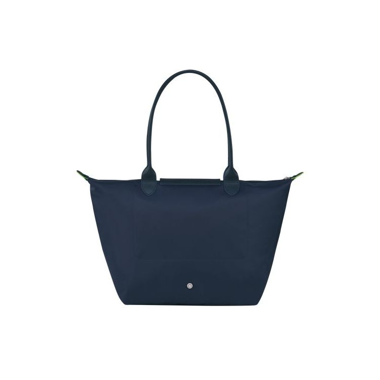 Sacs À Bandoulière Longchamp L Recycled canvas Bleu Marine | 26178-OVYH