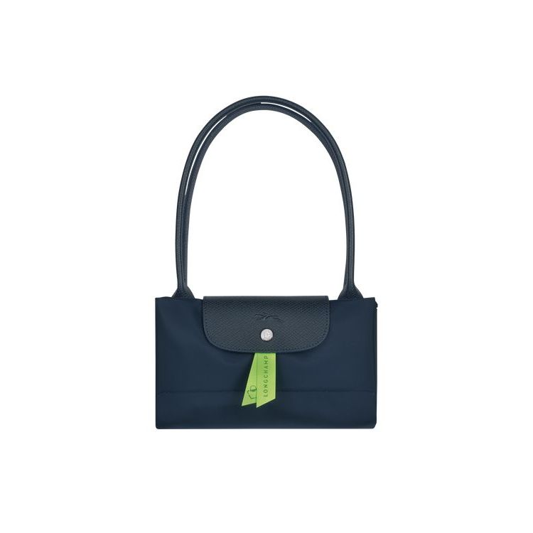 Sacs À Bandoulière Longchamp L Recycled canvas Bleu Marine | 26178-OVYH