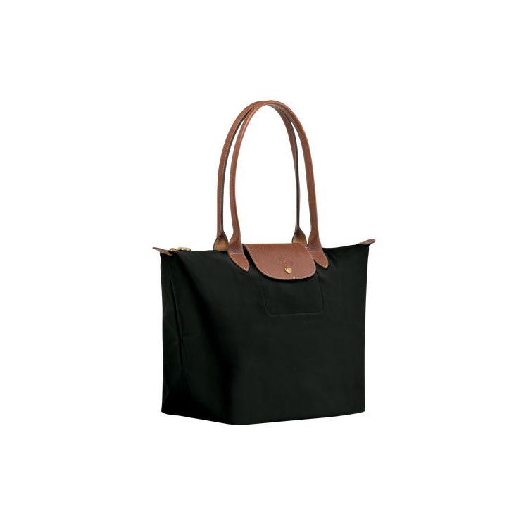 Sacs À Bandoulière Longchamp L Recycled canvas Noir | 35148-QYZR