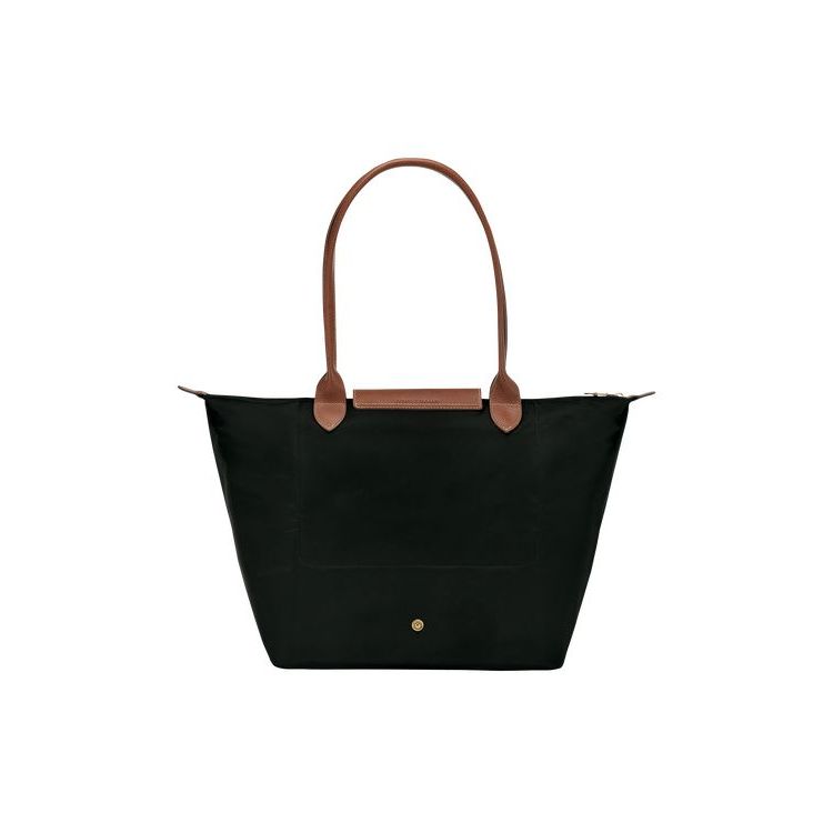 Sacs À Bandoulière Longchamp L Recycled canvas Noir | 35148-QYZR