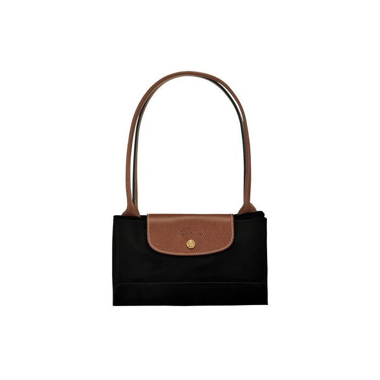 Sacs À Bandoulière Longchamp L Recycled canvas Noir | 35148-QYZR