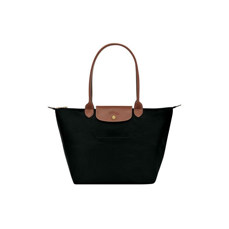 Sacs À Bandoulière Longchamp L Recycled canvas Noir | 35148-QYZR