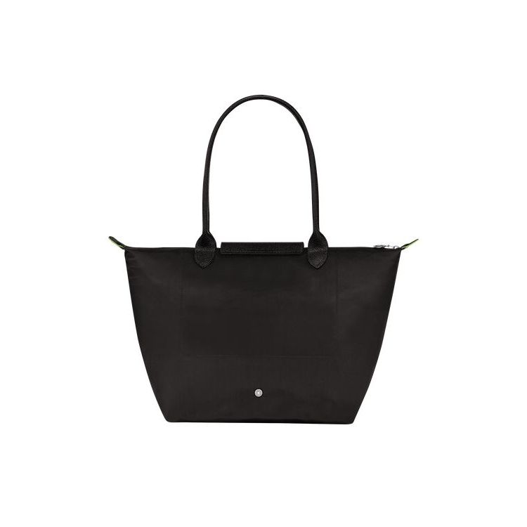 Sacs À Bandoulière Longchamp L Recycled canvas Noir | 60459-ZMQB