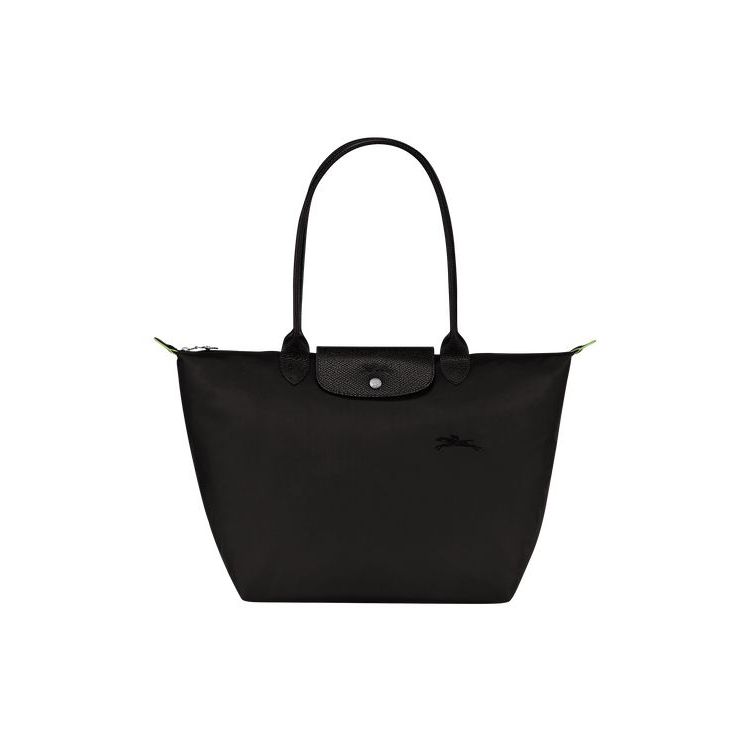 Sacs À Bandoulière Longchamp L Recycled canvas Noir | 60459-ZMQB