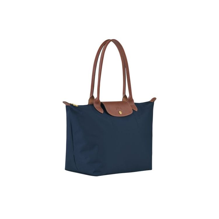 Sacs À Bandoulière Longchamp L Recycled canvas Bleu Marine | 89632-VSGC