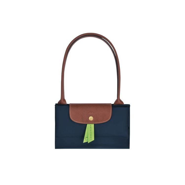 Sacs À Bandoulière Longchamp L Recycled canvas Bleu Marine | 89632-VSGC