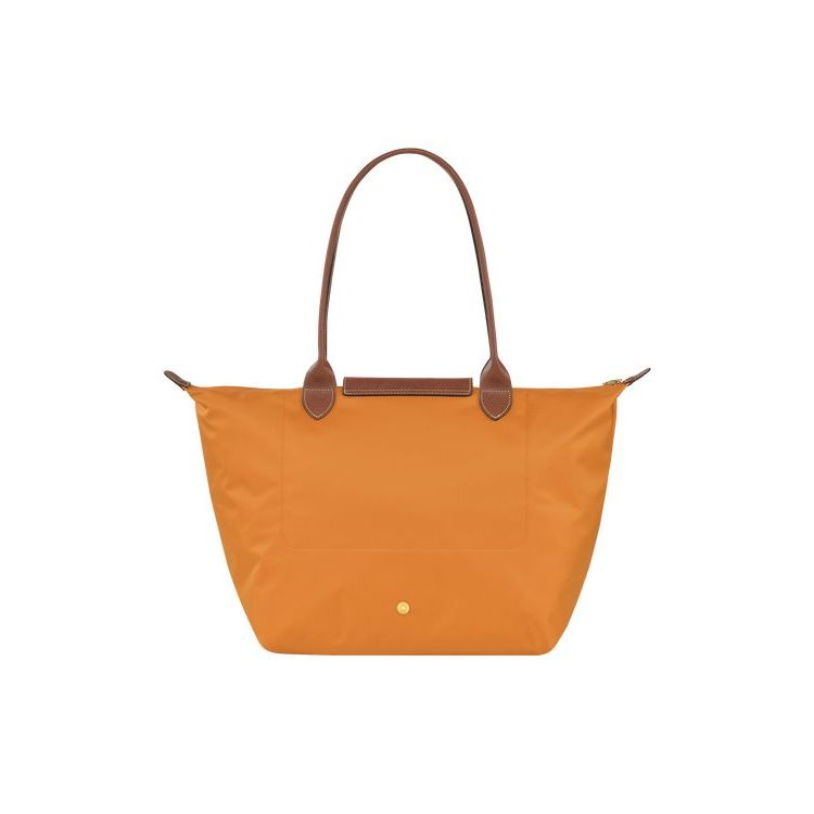 Sacs À Bandoulière Longchamp L Saffron Recycled canvas Orange | 24680-EDAX