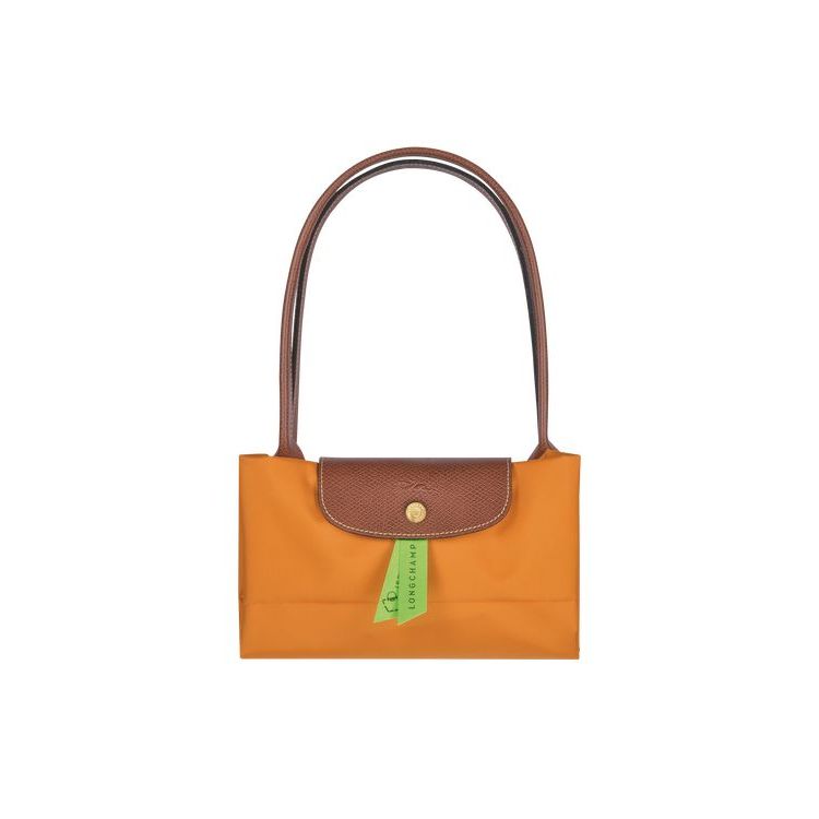 Sacs À Bandoulière Longchamp L Saffron Recycled canvas Orange | 24680-EDAX