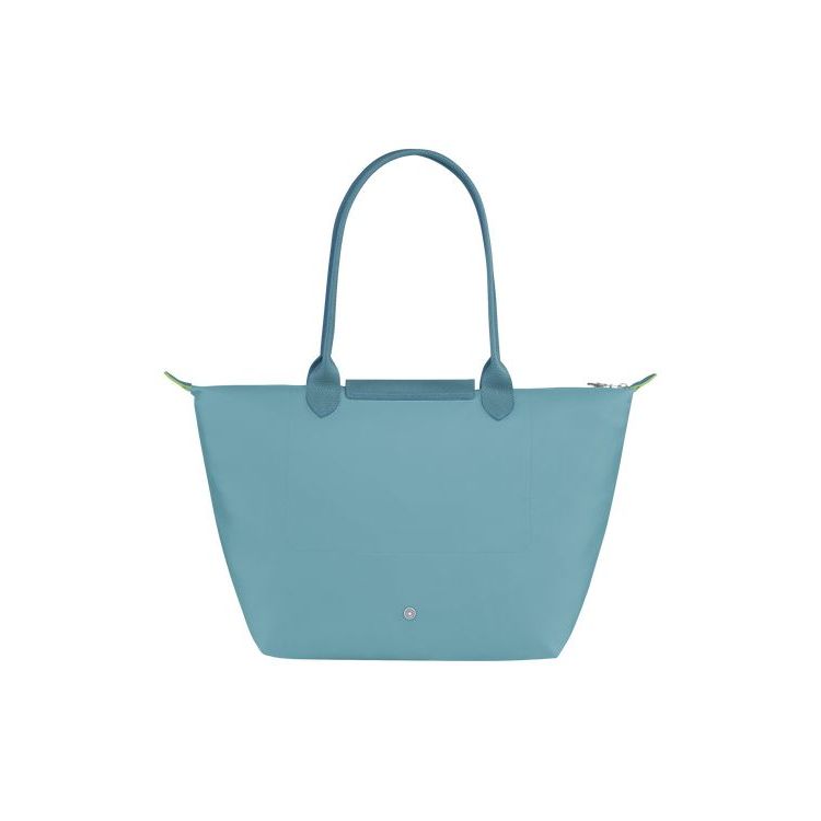 Sacs À Bandoulière Longchamp L Thunderstorm Recycled canvas Bleu | 59732-DGOI