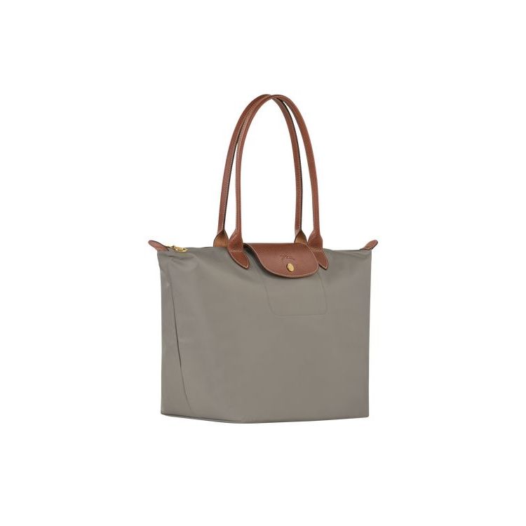 Sacs À Bandoulière Longchamp L Turtledove Recycled canvas Grise | 92045-HXOD