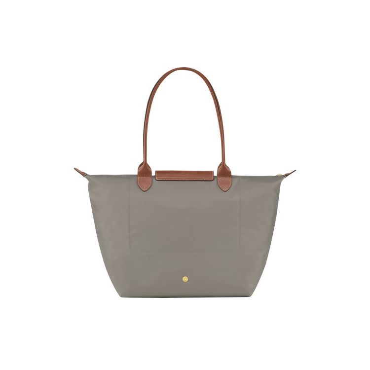 Sacs À Bandoulière Longchamp L Turtledove Recycled canvas Grise | 92045-HXOD