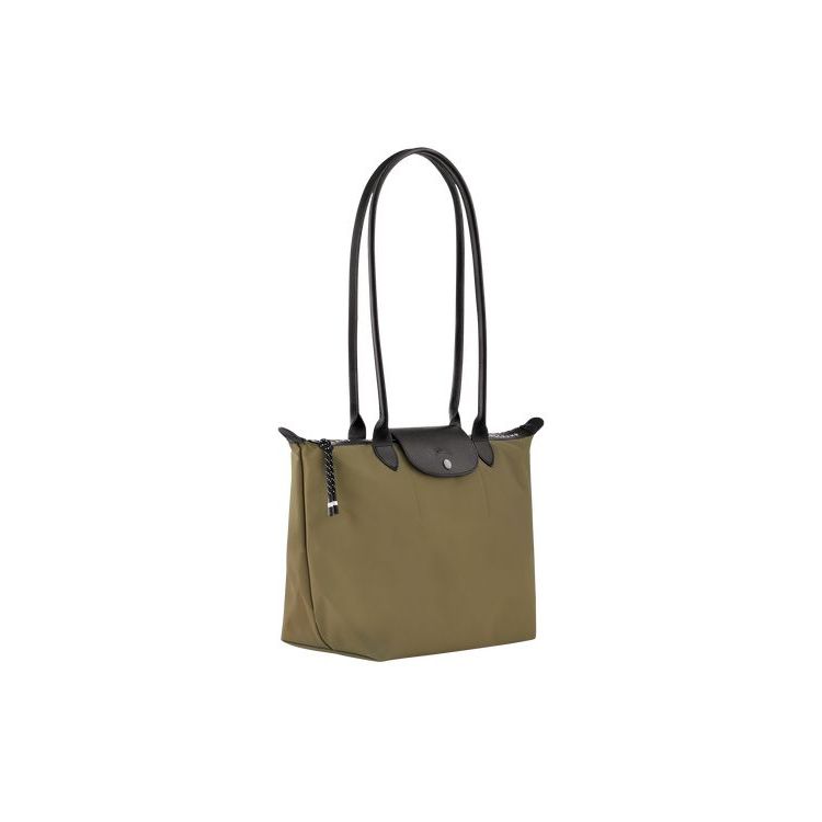 Sacs À Bandoulière Longchamp Long Recycled canvas Kaki | 86097-XIEG