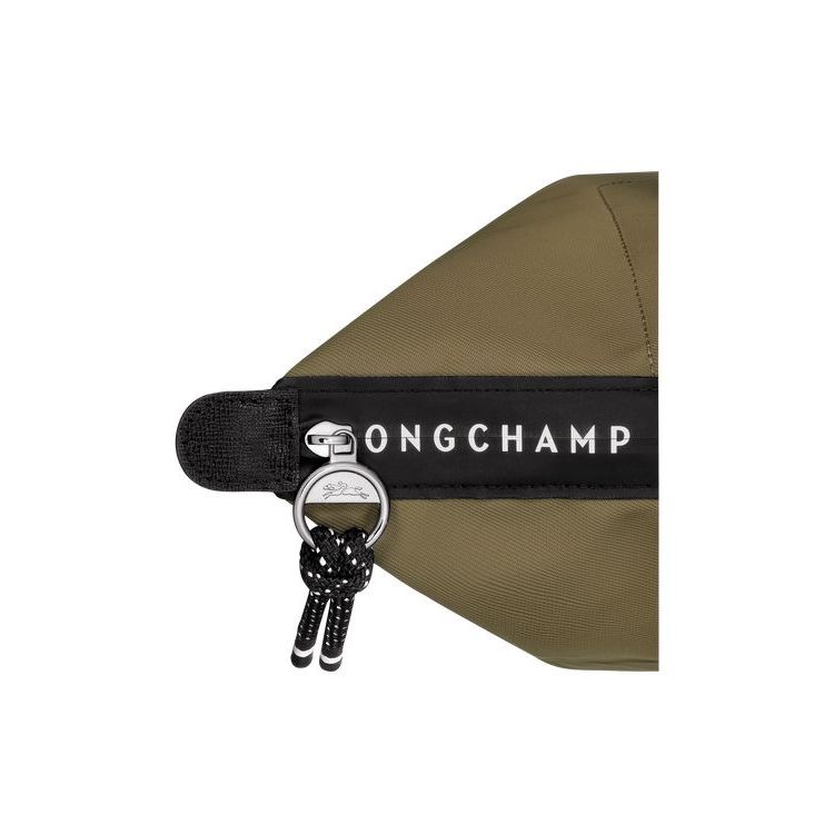 Sacs À Bandoulière Longchamp Long Recycled canvas Kaki | 86097-XIEG