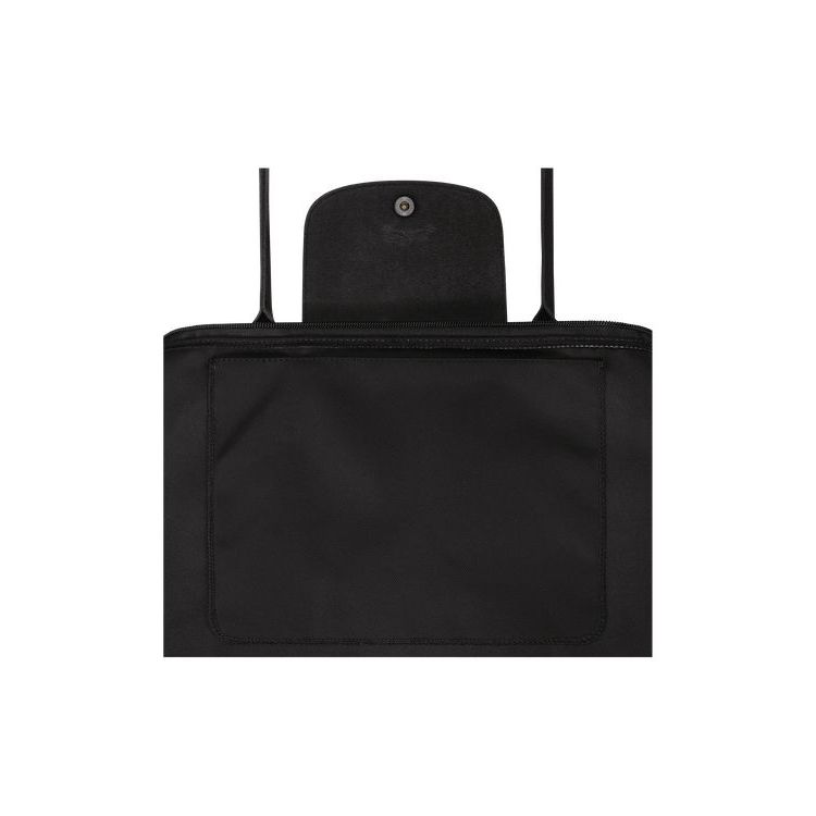 Sacs À Bandoulière Longchamp Long Recycled canvas Noir | 89607-XMPW