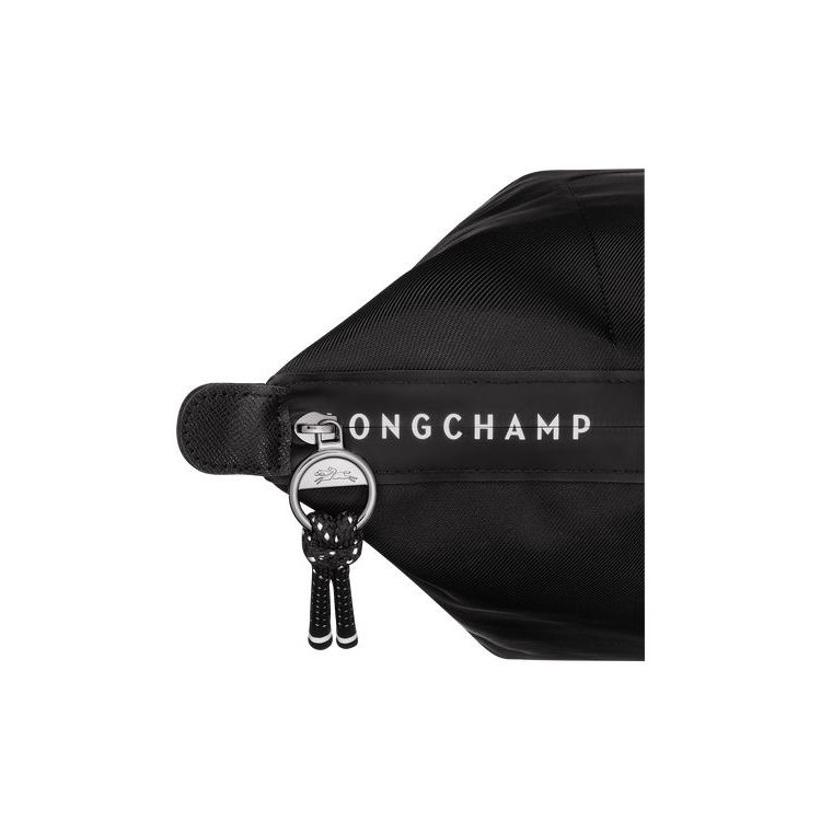 Sacs À Bandoulière Longchamp Long Recycled canvas Noir | 89607-XMPW